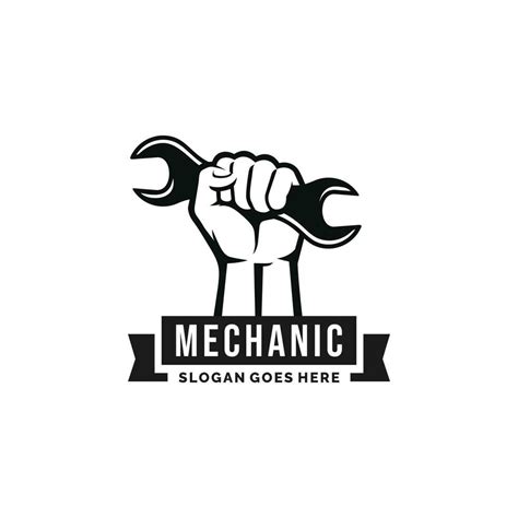 Hand holding wrench logo design vector. Mechanic logo 27859119 Vector ...