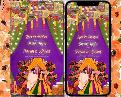 Editable Dholki Haldi Mayoun Mayun Mehndi Haldi Wedding Invitation Card