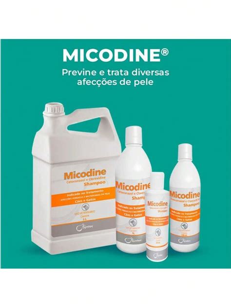 MICODINE 500ML SHAMPOO SYNTEC Anti Fungos e Bactérias para Cães e Gatos