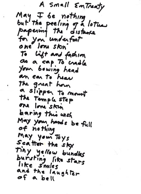 Patti Smith Original Handwritten Poem A Small Entreaty” For The