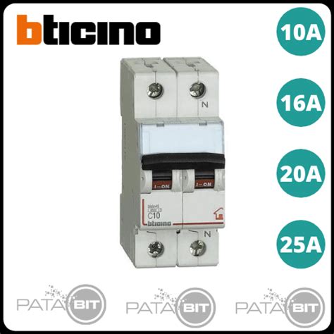 Interruttore Magnetotermico Bticino Automatico 10A 16A 20A 25A 2P 2