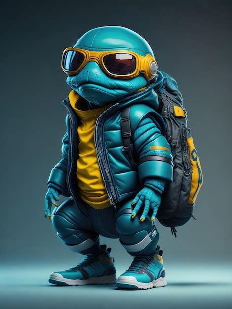 Premium AI Image | A cartoon character with a backpack and glasses