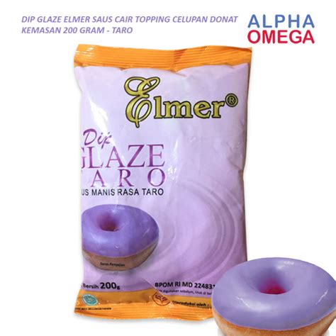 DIP GLAZE ELMER KEMASAN 200 GRAM TARO SAUS CAIR TOPPING CELUPAN DONAT