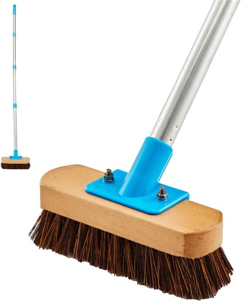 Yonill Stainless Steel Deck Scrub Brush With Long Handle