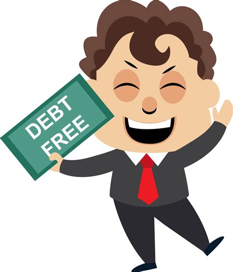 Man is debt free, illustration, vector on white background. 13483987 ...