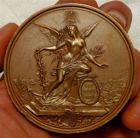 Art Nouveau Medal Nude Woman San Remo Friedrich Iii Prussia