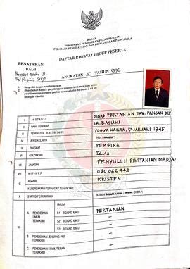 Daftar Riwayat Hidup Peserta Penataran P Bagi Pejabat Eselon Iii Iv