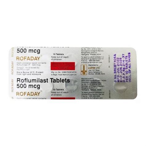 Roflumilast 500MCG TABLET At Rs 350 Stripe Surat ID 2853198756062