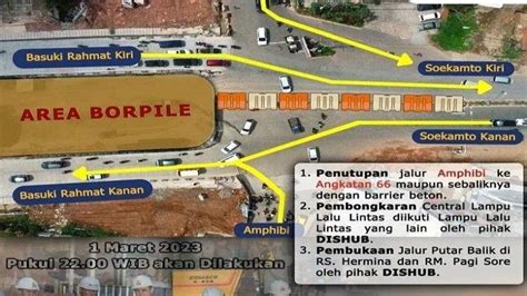 Penutupan Simpang Sekip 66 Palembang Proyek Fly Over Mulai Malam Ini