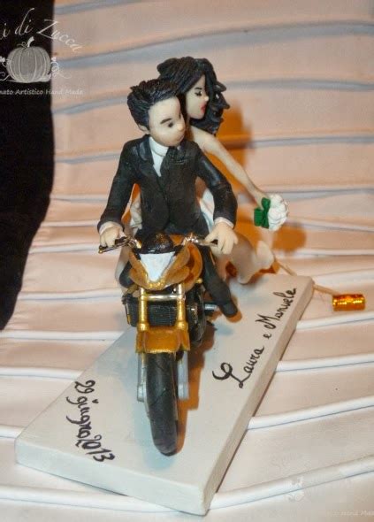 Semi Di Zucca Cake Topper Co Sposi In Moto