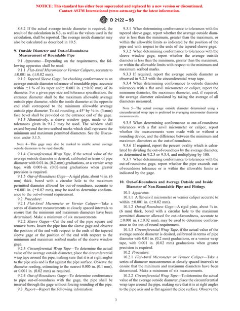 ASTM D2122 98 Standard Test Method For Determining Dimensions Of