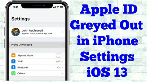 Apple ID Greyed Out In IPhone Settings IOS 13 Fixed YouTube