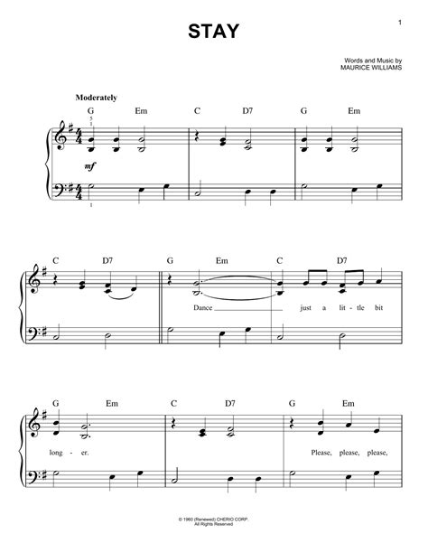 Stay | Sheet Music Direct