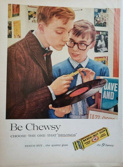 Lot Of 3 Vintage 1957 Beech Nut Gum Ads Be Chewsy Ebay