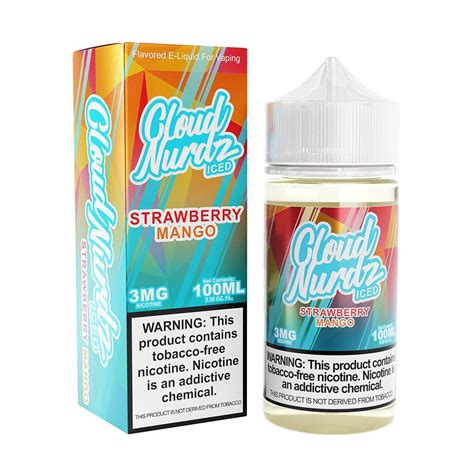 Cloud Nurdz E Liquid TFN 100ml Iced Strawberry Mango Down Town Distro