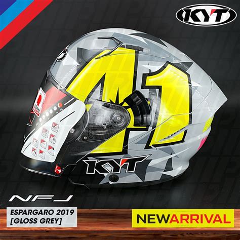 Kyt Nfj Espargaro Gloss Grey Double Visor Open Face Helmet New