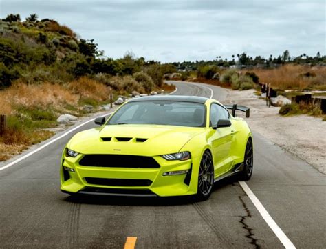 Widebody Ford Mustang S550 Yellow With Forgeline Ga1r Aftermarket