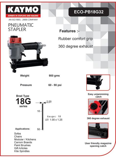 Kaymo Pneumatic Nail Gun Air Pressure