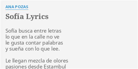 SOFÍA LYRICS by ANA POZAS Sofía busca entre letras