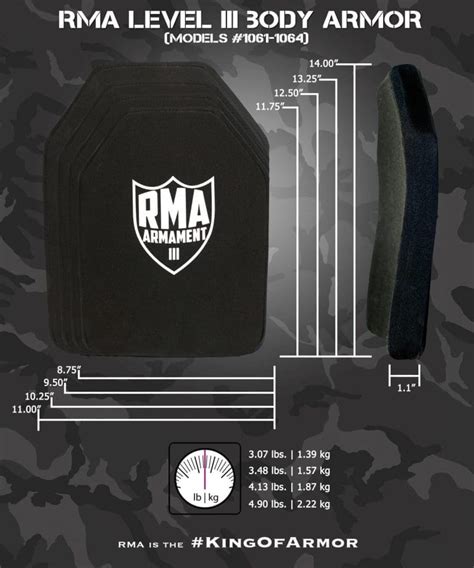 Level Iii Body Armor Plate Sm Xl Multi Curve Rma Armament