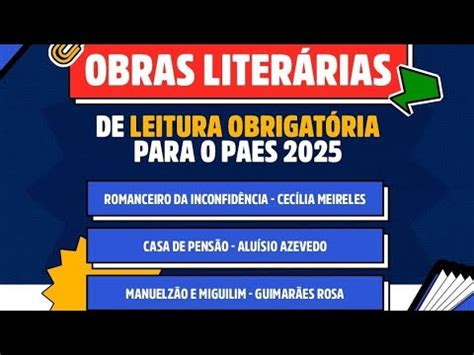 Divulgado Obras Literárias PAES 2025 UEMA UEMASUL YouTube