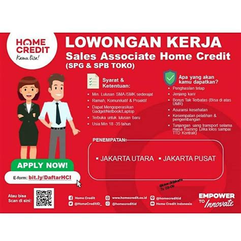 Lowongan Kerja Sales Associate Home Credit Spg Spb Toko Lockerjob