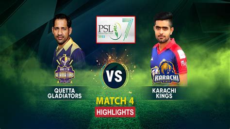 Karachi Kings Vs Quetta Gladiators Highlights Match 4 Psl 2022 Kk