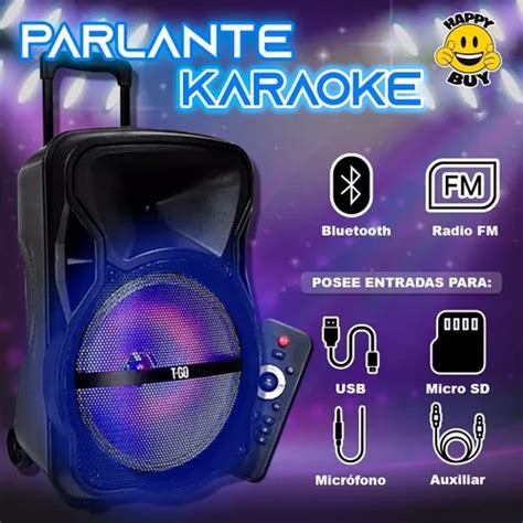 Parlante Karaoke Bluetooth 12 Pulgadas Portatil Micrófono en venta en