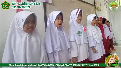 Masa Ta Aruf Siswa Madrasah Matsama Mi As Sidiqiyah Siak Tp