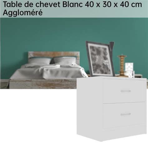 Lia Table De Chevet Blanc X X Cm L Assemblage Est Requis Avec