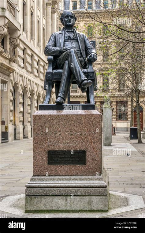 Statue Of George Peabody The 19th Century American Philanthropist At