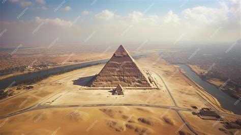 Premium AI Image | aerial view of the great pyramid of giza