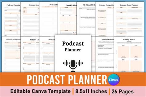 Editable Podcast Planner Canva Template Graphic By A Zdesign Creative