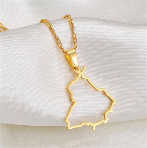 Minimalist Punjab State Map Outline Pendant Necklace 18k Etsy