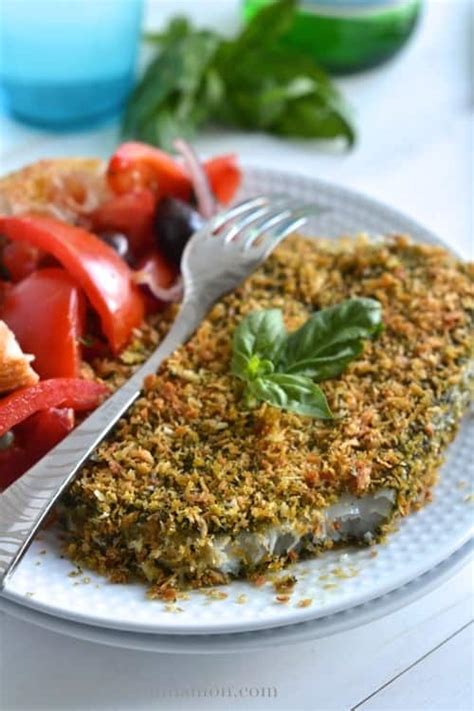 Pesto Panko Crusted Fish A Baked Breaded Fish Recipe Not Enough