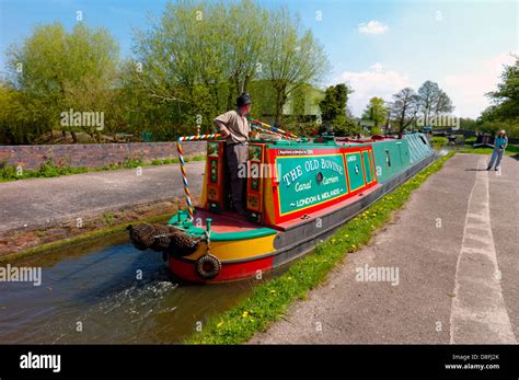 Narrow Boat Crossing The River Trent On An Aqueduct On The