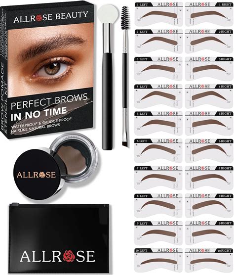 Amazon 5 Colors Brow Pomade Eyebrow Stamp And Stencil Kit Brow