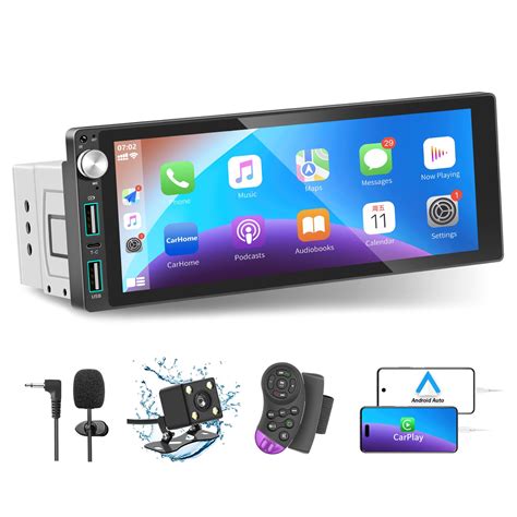 single din car stereo  apple car play touchscreen  mirror link