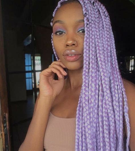 Would You Ever Get Purple Box Braids On We Heart It Box Braids