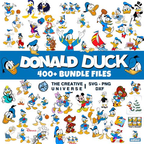 Donald Duck Svg Bundle Cricut Png Dxf Etsy Espa A