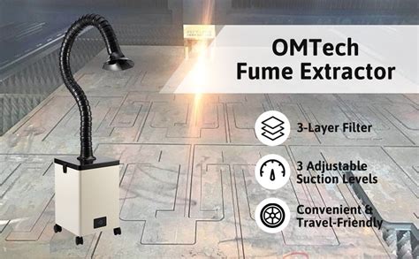 Omtech Xf Fume Extractor With Stage Air Filter Wheeled Smoke