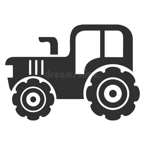 Black Silhouette Heavy Agricultural Machinery Tractor For Field Work