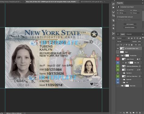 New York ID Card PSD Template New 1200DPI