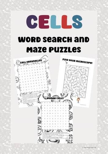 Cells Word Search Puzzle And Maze Ngss Aligned Pdf Easel Scorm