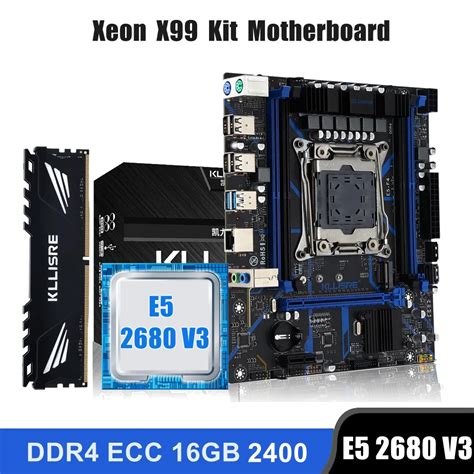 Kllisre X99 Motherboard Combo Kit Set LGA 2011 3 CPU Xeon E5 2680 V3