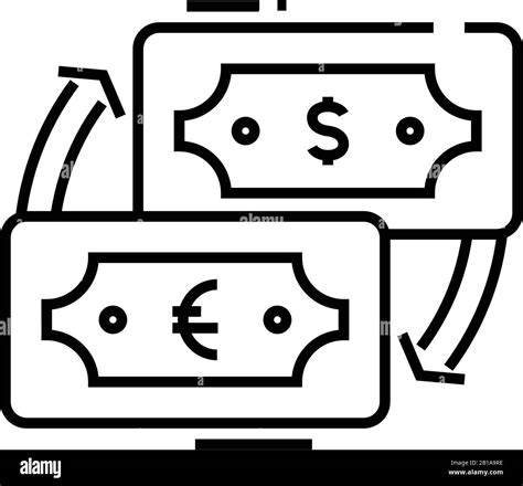 Currency Exchange Line Icon Concept Sign Outline Vector Illustration