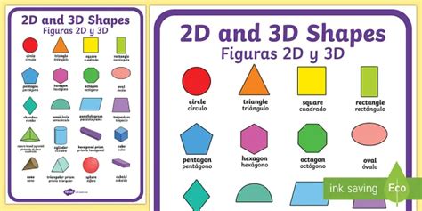 2d And 3d Shapes Educational Chart Poster Posters Shapes 44 Off