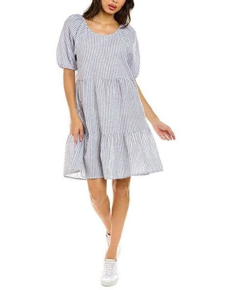 Beach Lunch Lounge Luca Linen Blend A Line Dress In Blue Lyst