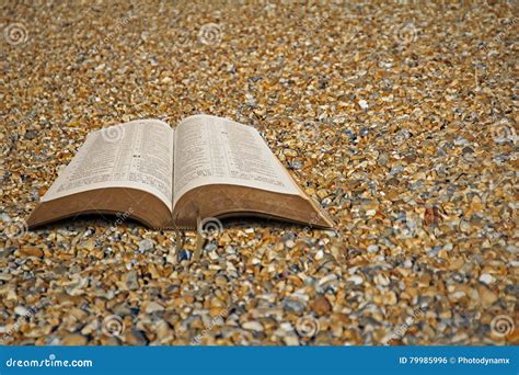 Open Bible On Beach Pebbles Stock Photo Image Of Prayer Resting