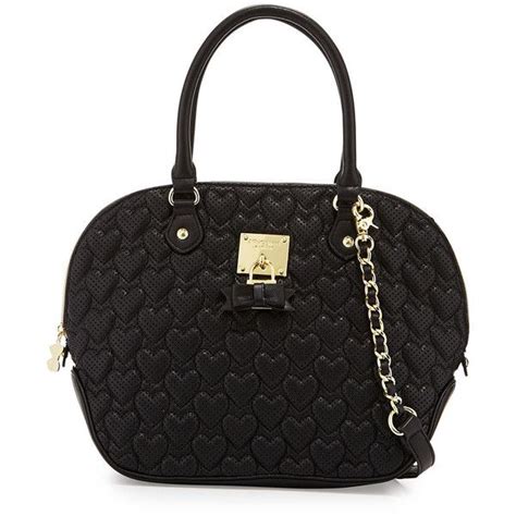 Betsey Johnson Always Be Mine Faux Leather Dome Satchel Bag Betsey